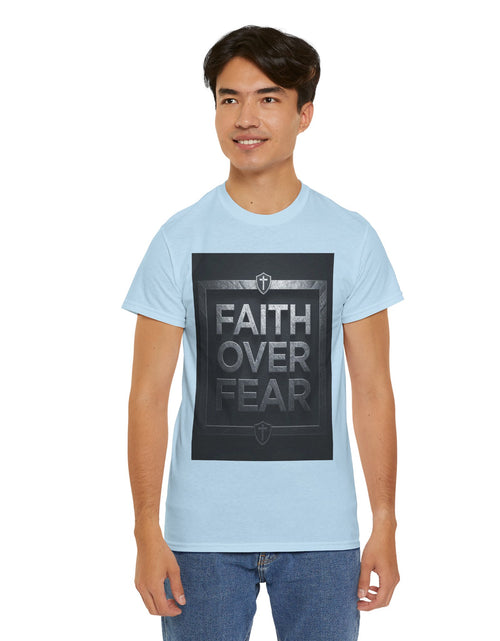 Load image into Gallery viewer, Faith Over Fear T-Shirt — Inspirational Christian Tee with Bold Typography For Men &amp; Women
