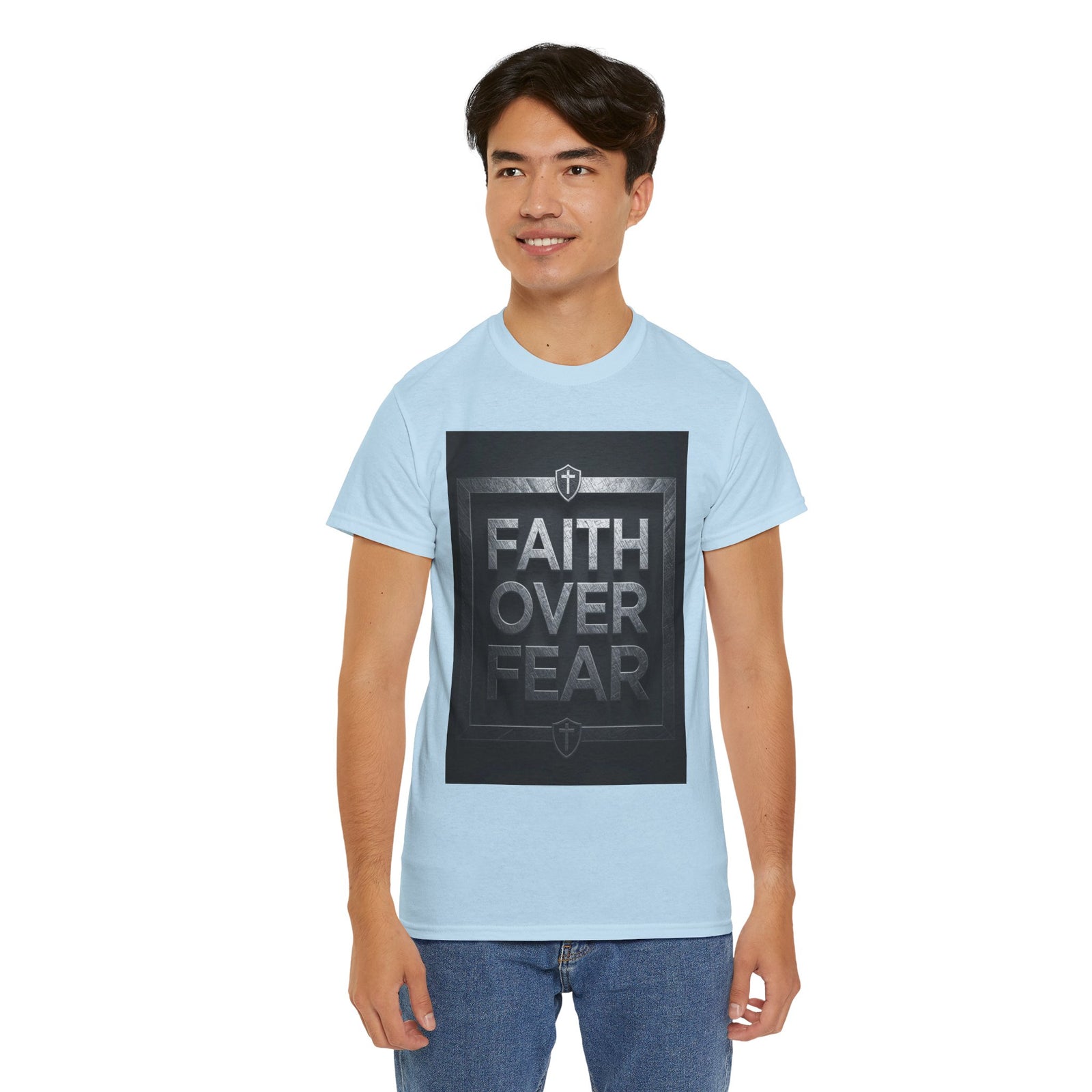 Faith Over Fear T-Shirt — Inspirational Christian Tee with Bold Typography For Men & Women