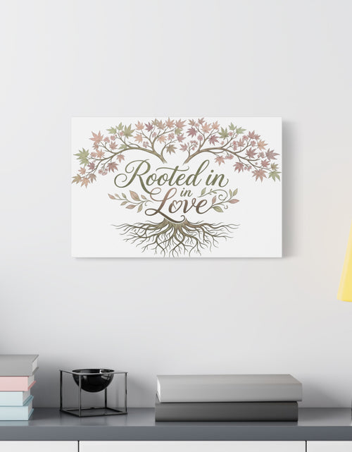 Load image into Gallery viewer, Rooted in Love Tree Canvas Wall Art — Inspirational Family Quote Home Decor
