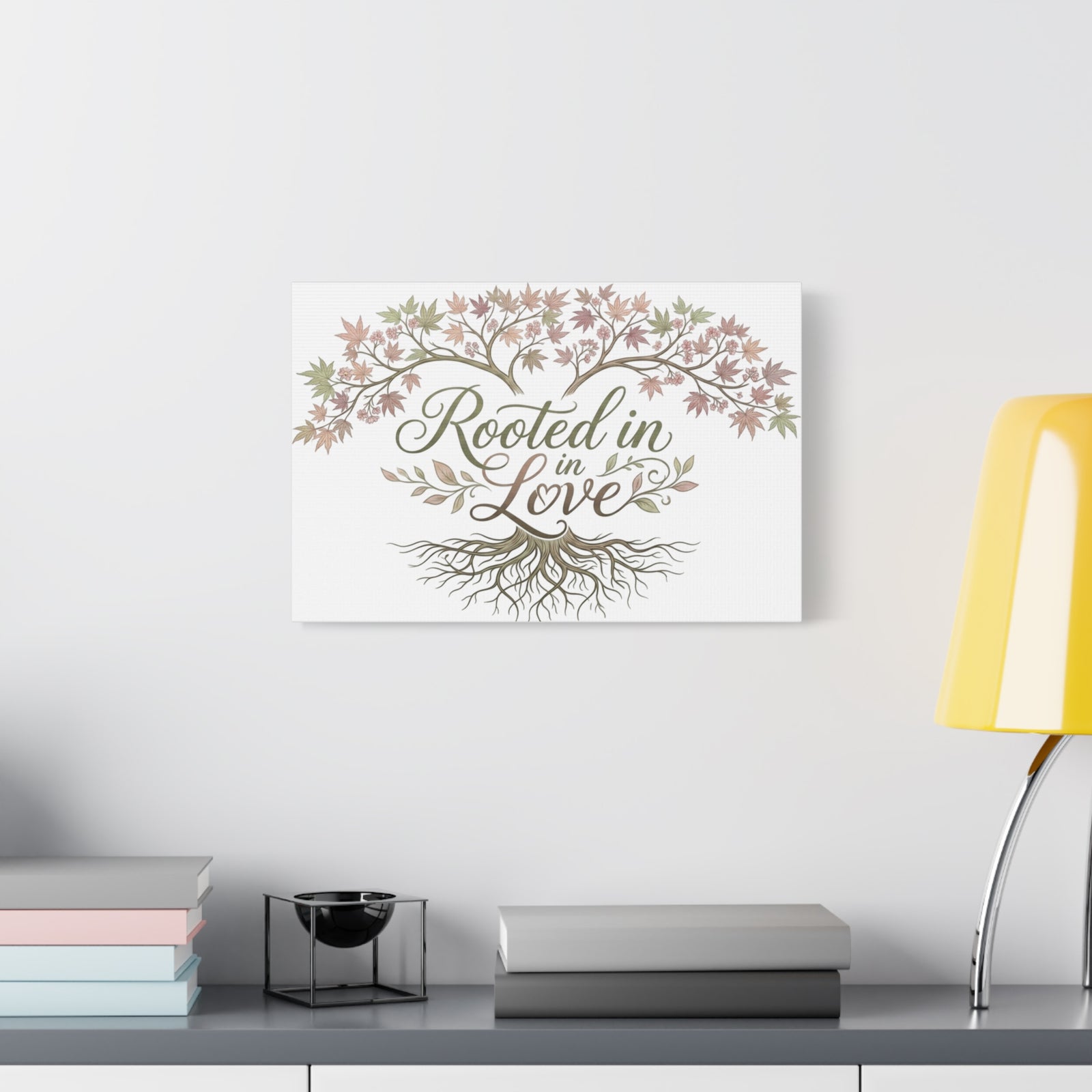 Rooted in Love Tree Canvas Wall Art — Inspirational Family Quote Home Decor