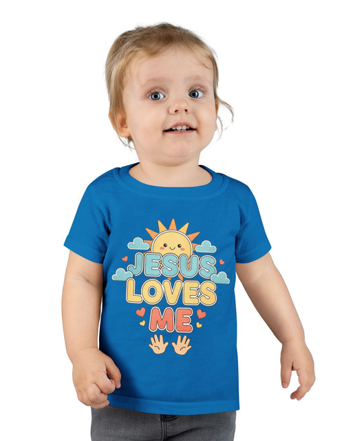 Load image into Gallery viewer, Toddler T-Shirt — "Jesus Loves Me" Cute Sun Christian Tee for Kids
