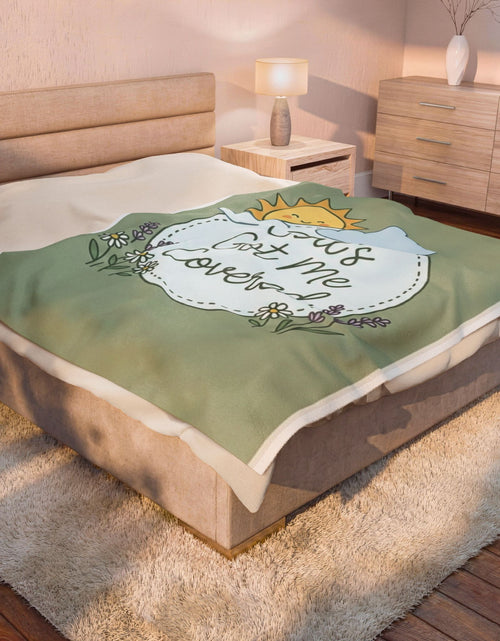 Load image into Gallery viewer, God's Got Me Covered - Sun Cloud Floral Faith Design - Baby Kid Soft Velveteen Plush Blanket
