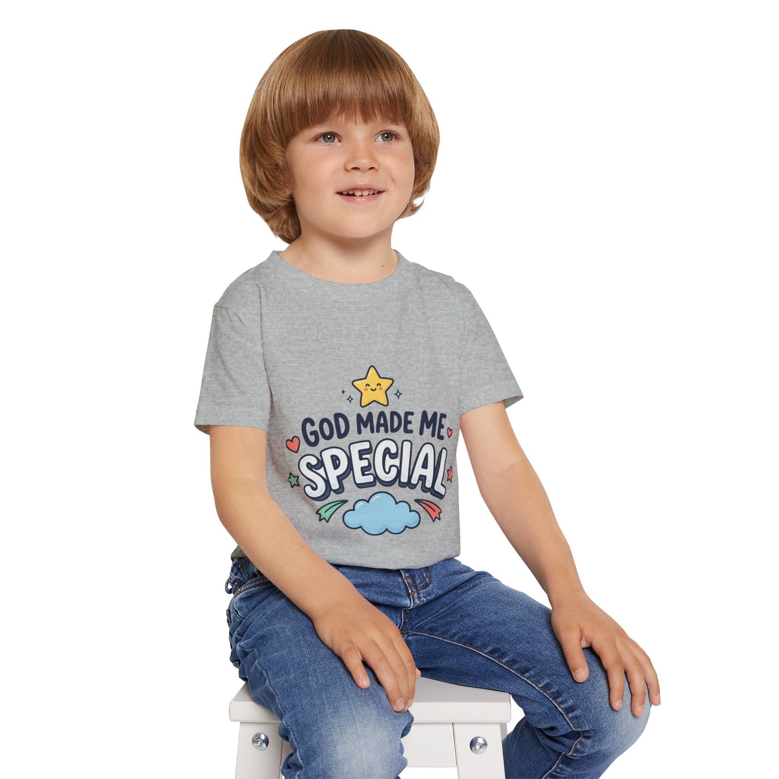 God Made Me Special Toddler T-Shirt | Christian Kids Shirt | Faith-Based Kids Clothes | Cute Religious Gift for Boys & Girls