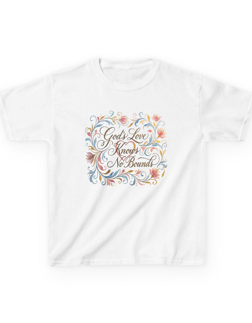 Load image into Gallery viewer, Kids Tee — "God's Love Knows No Bounds" Floral Shirt

