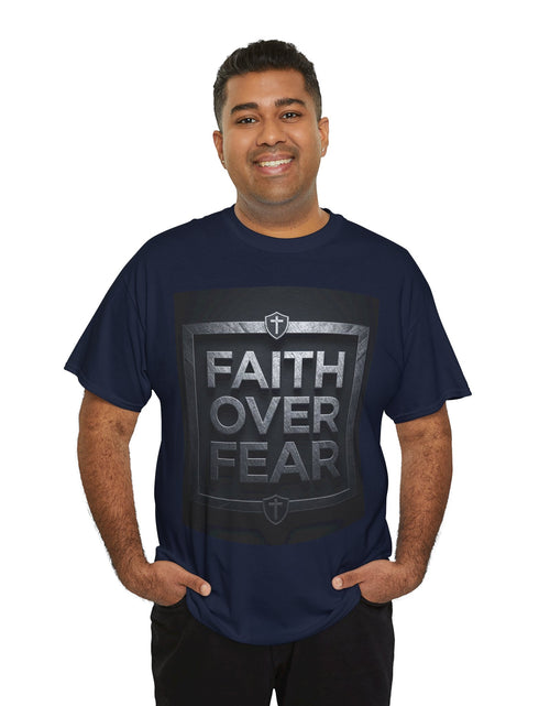 Load image into Gallery viewer, Faith Over Fear T-Shirt — Inspirational Christian Tee with Bold Typography For Men &amp; Women
