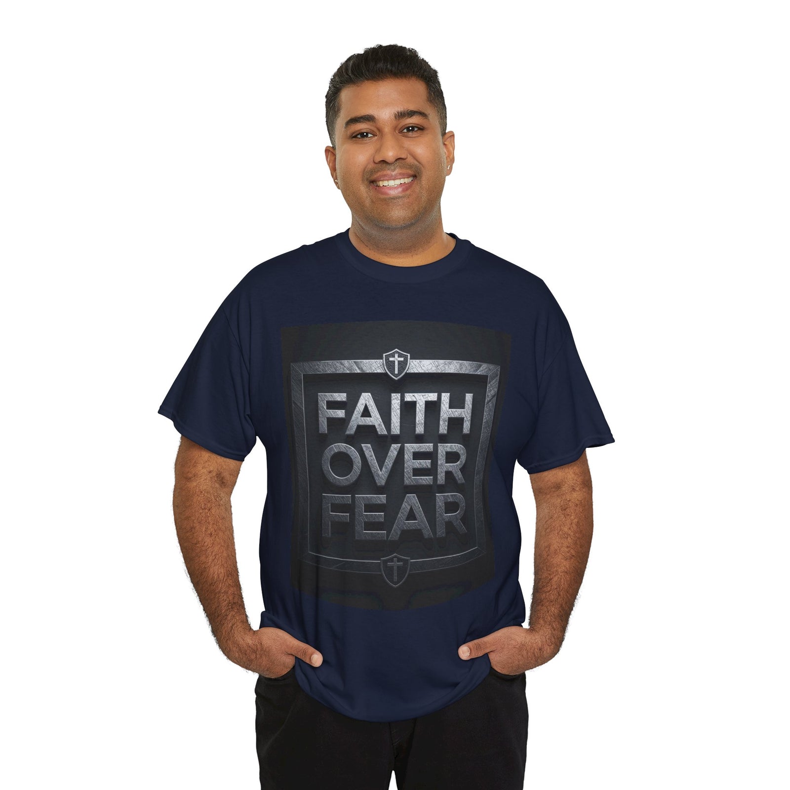 Faith Over Fear T-Shirt — Inspirational Christian Tee with Bold Typography For Men & Women