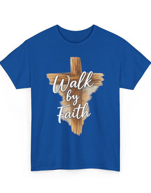 Load image into Gallery viewer, Walk By Faith Tee — Christian Cross Faith Men's T‑Shirt
