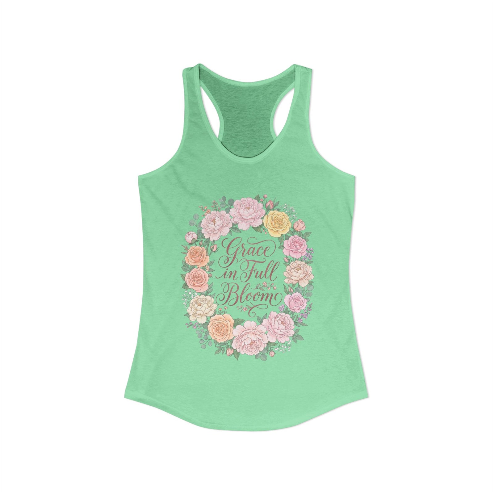 Faith Grows Here Women's Christian Tank Top – Inspirational Faith Apparel – Summer Christian Shirt