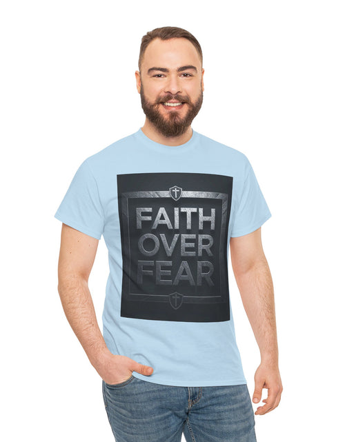 Load image into Gallery viewer, Faith Over Fear T-Shirt — Inspirational Christian Tee with Bold Typography For Men &amp; Women
