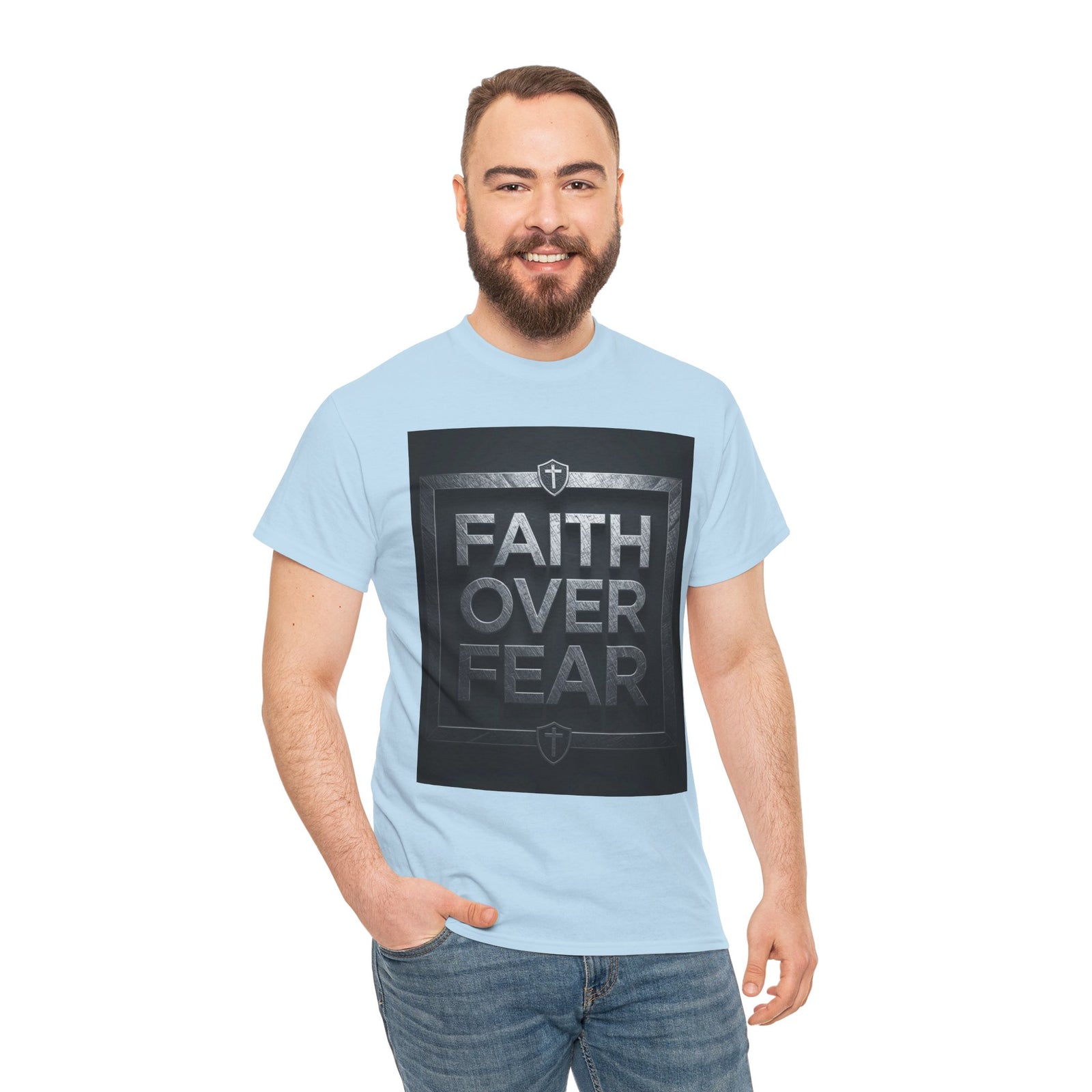 Faith Over Fear T-Shirt — Inspirational Christian Tee with Bold Typography For Men & Women