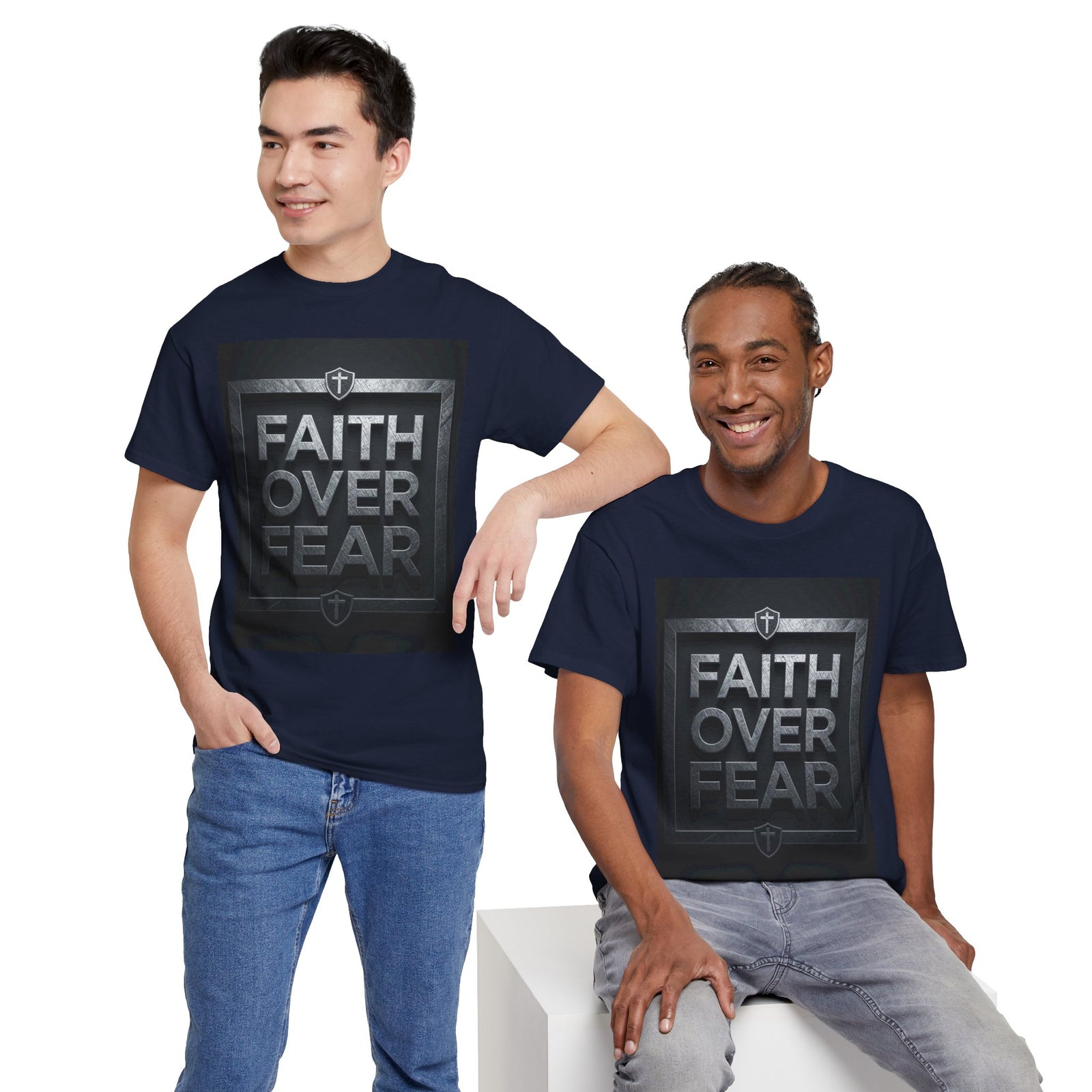 Faith Over Fear T-Shirt — Inspirational Christian Tee with Bold Typography For Men & Women