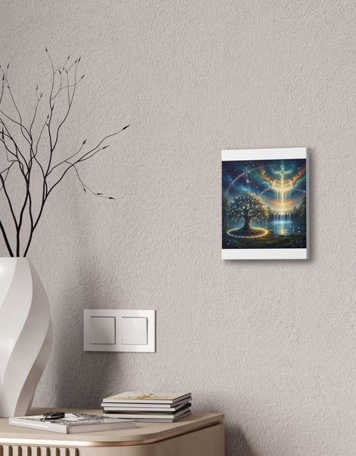 Load image into Gallery viewer, Spiritual Tree of Life Canvas Art — Mystical Cross &amp; Waterfall Stretched Canvas - Home Decor
