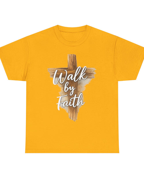 Load image into Gallery viewer, Walk By Faith Tee — Christian Cross Faith Men's T‑Shirt
