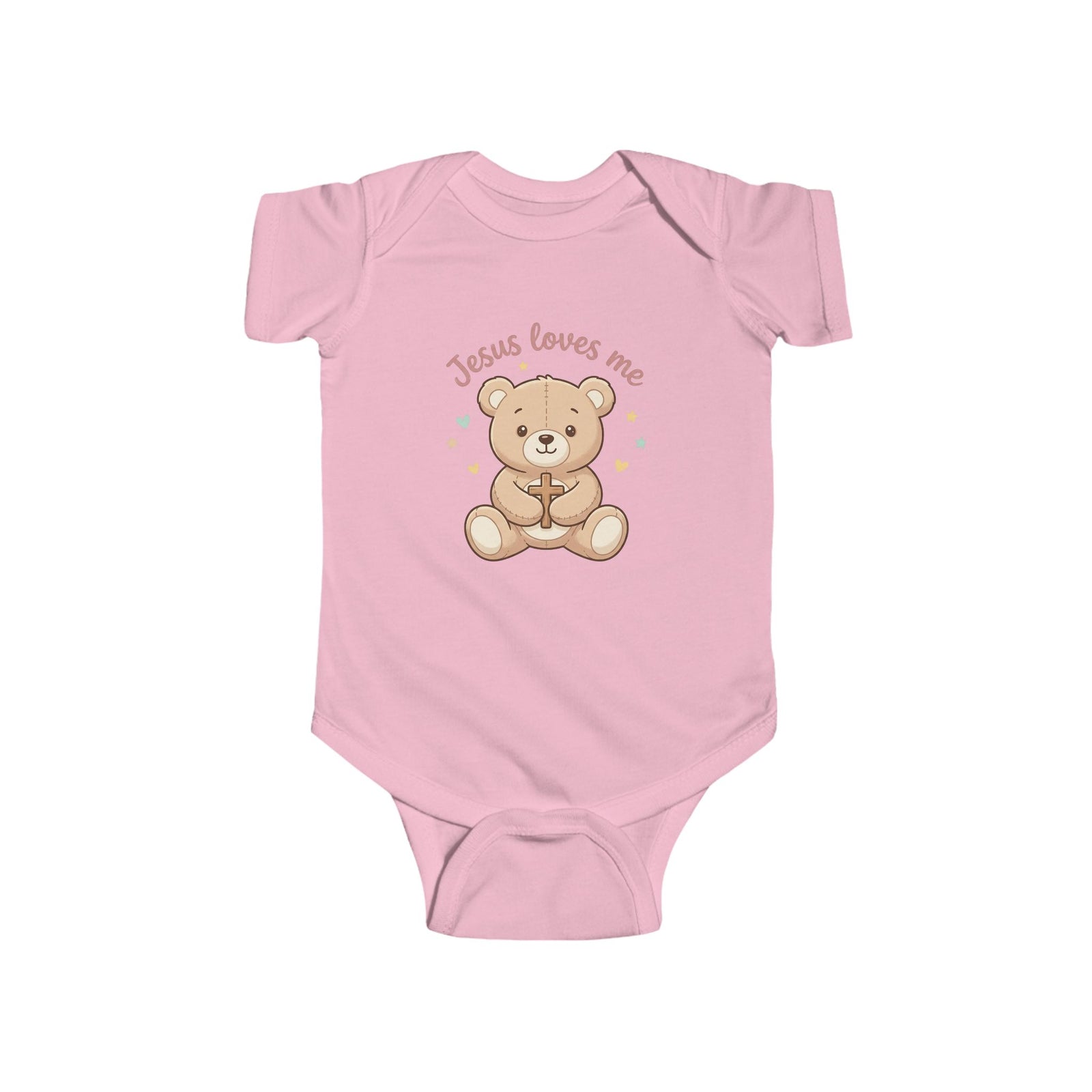 Jesus Loves Me Bear Infant Bodysuit | Christian Baby Onesie | Cute Faith-Based Baby Outfit | Newborn Gift, Baptism & Baby Shower