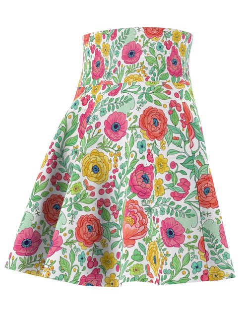 Load image into Gallery viewer, Floral Watercolor Skater Skirt for Women | Soft Spring Summer Skirt | Feminine Boho Garden Party Outfit | Cute Flowy Skirt
