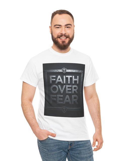 Load image into Gallery viewer, Faith Over Fear T-Shirt — Inspirational Christian Tee with Bold Typography For Men &amp; Women
