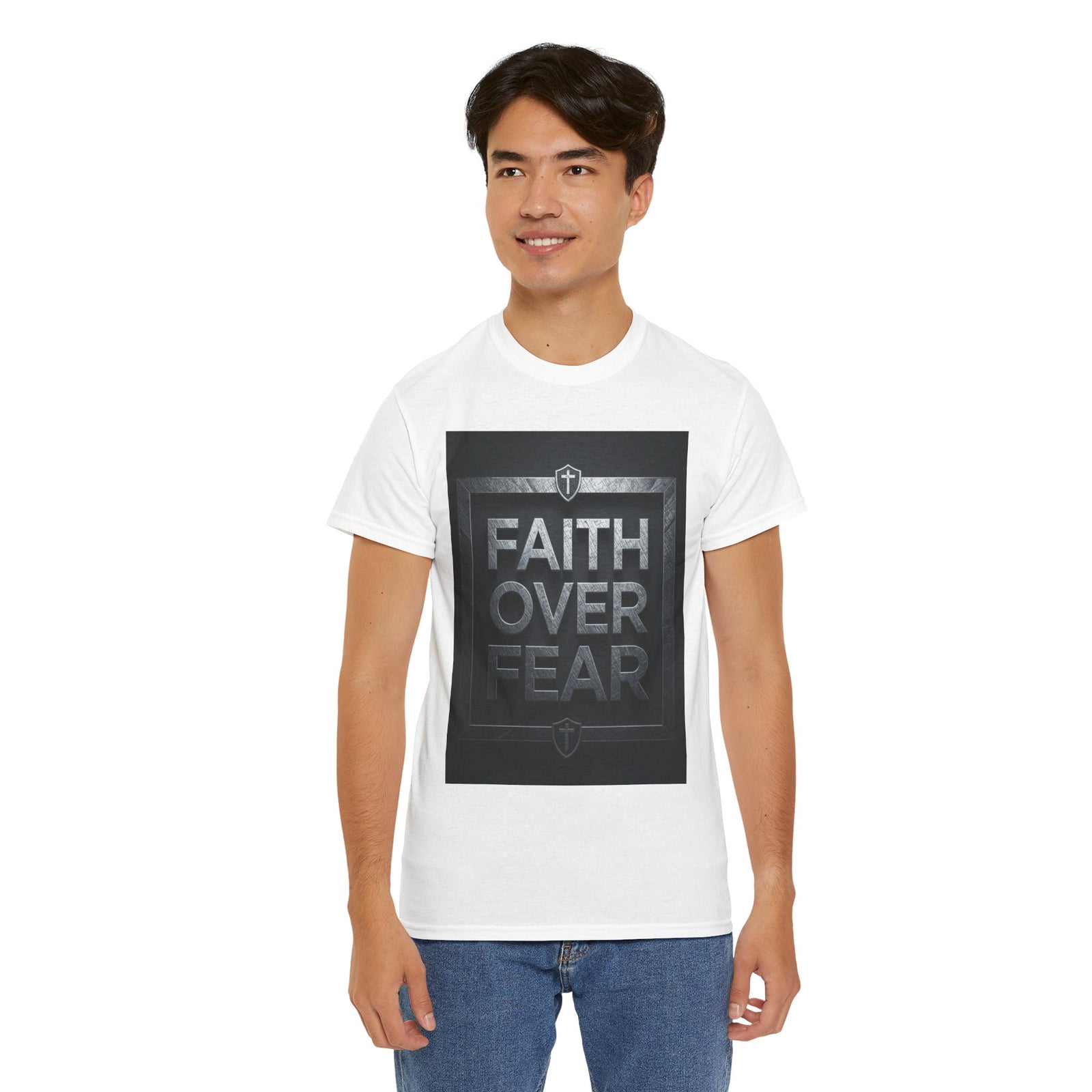 Faith Over Fear T-Shirt — Inspirational Christian Tee with Bold Typography For Men & Women