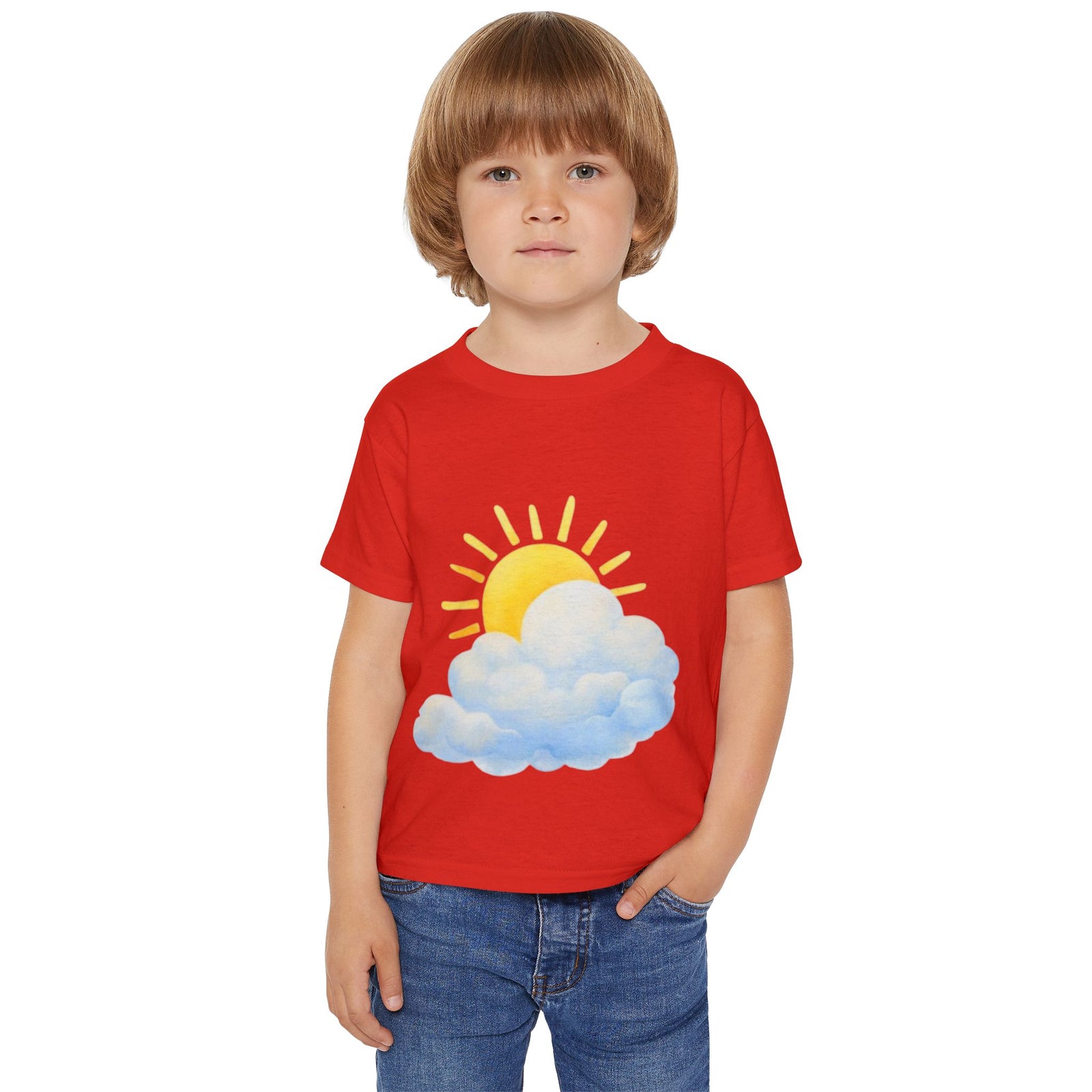 Sunny Cloud Toddler T‑Shirt — Cute Sun & Cloud Graphic Tee for Kids