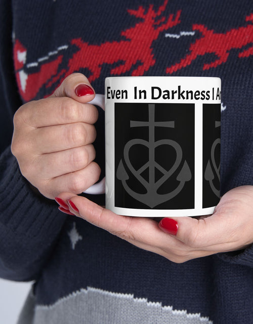 Load image into Gallery viewer, Anchor of Faith Ceramic Mug — "Even in Weakness I am Anchored" Christian Coffee Cup 11 oz &amp; 15 oz
