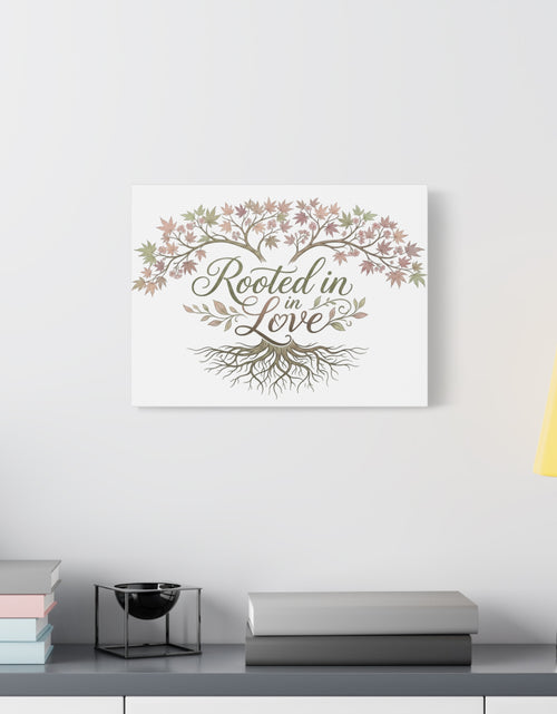 Load image into Gallery viewer, Rooted in Love Tree Canvas Wall Art — Inspirational Family Quote Home Decor

