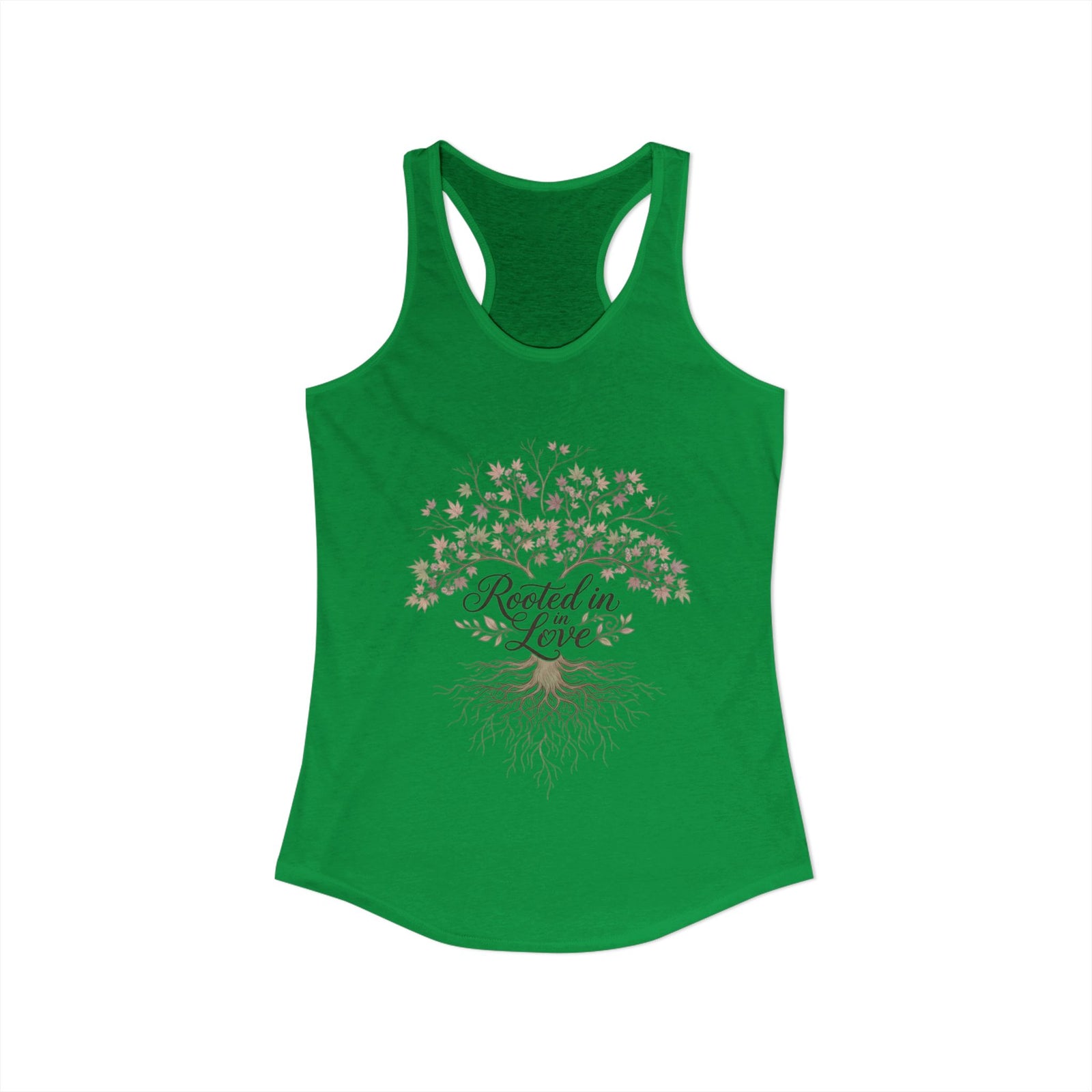 Rooted in Christ Women's Christian Tank Top – Faith Tree Shirt – Inspirational Christian Summer Apparel