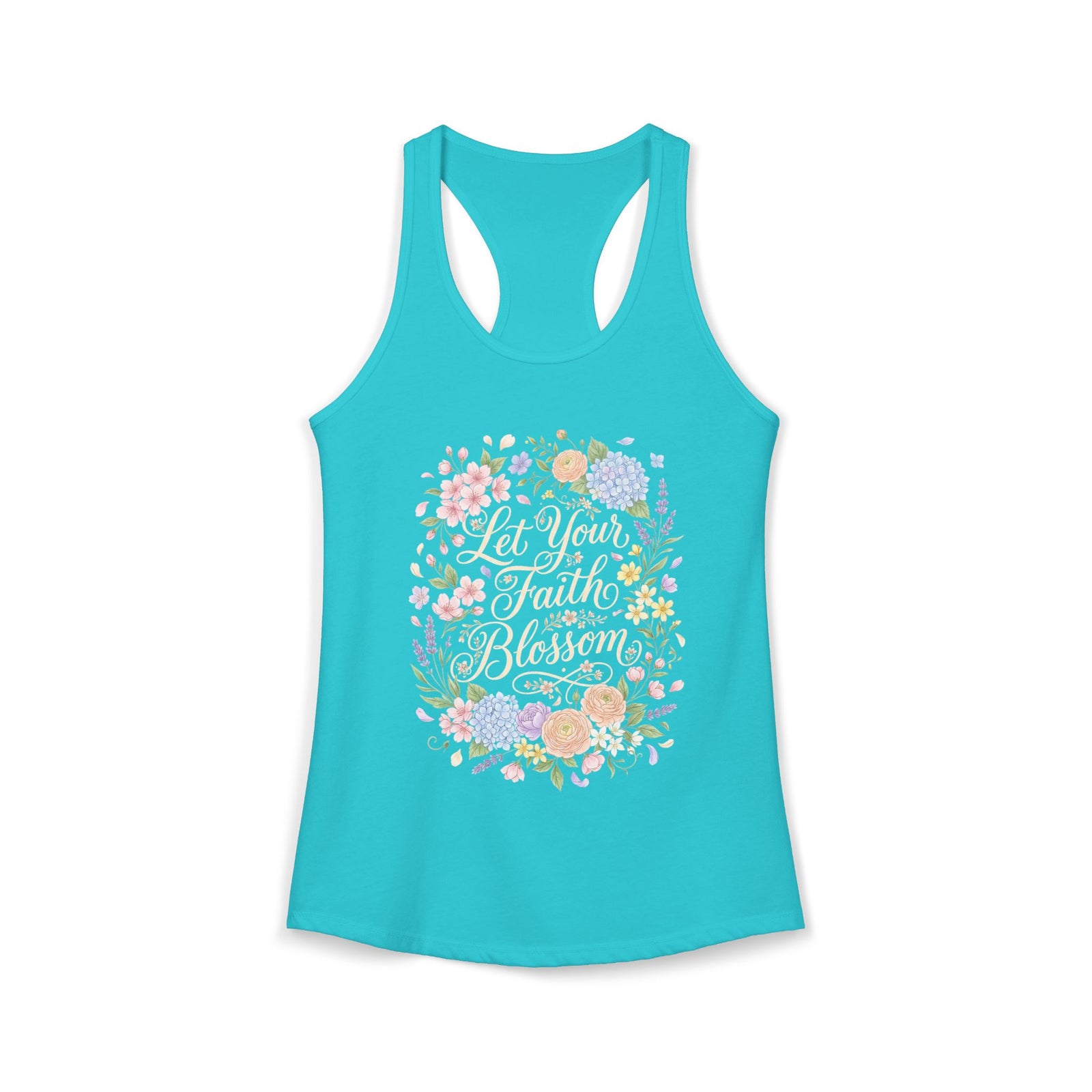 Grow in Grace Women's Christian Tank Top – Inspirational Faith Shirt – Floral Christian Summer Apparel