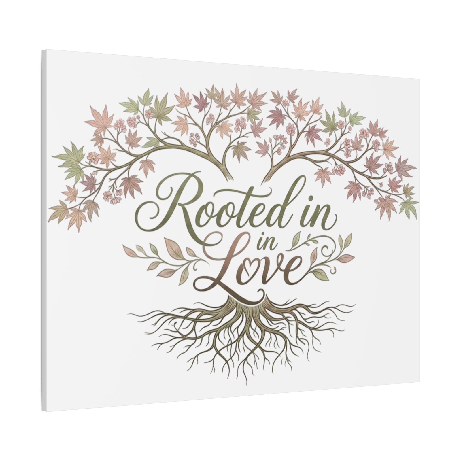 Rooted in Love Tree Canvas Wall Art — Inspirational Family Quote Home Decor