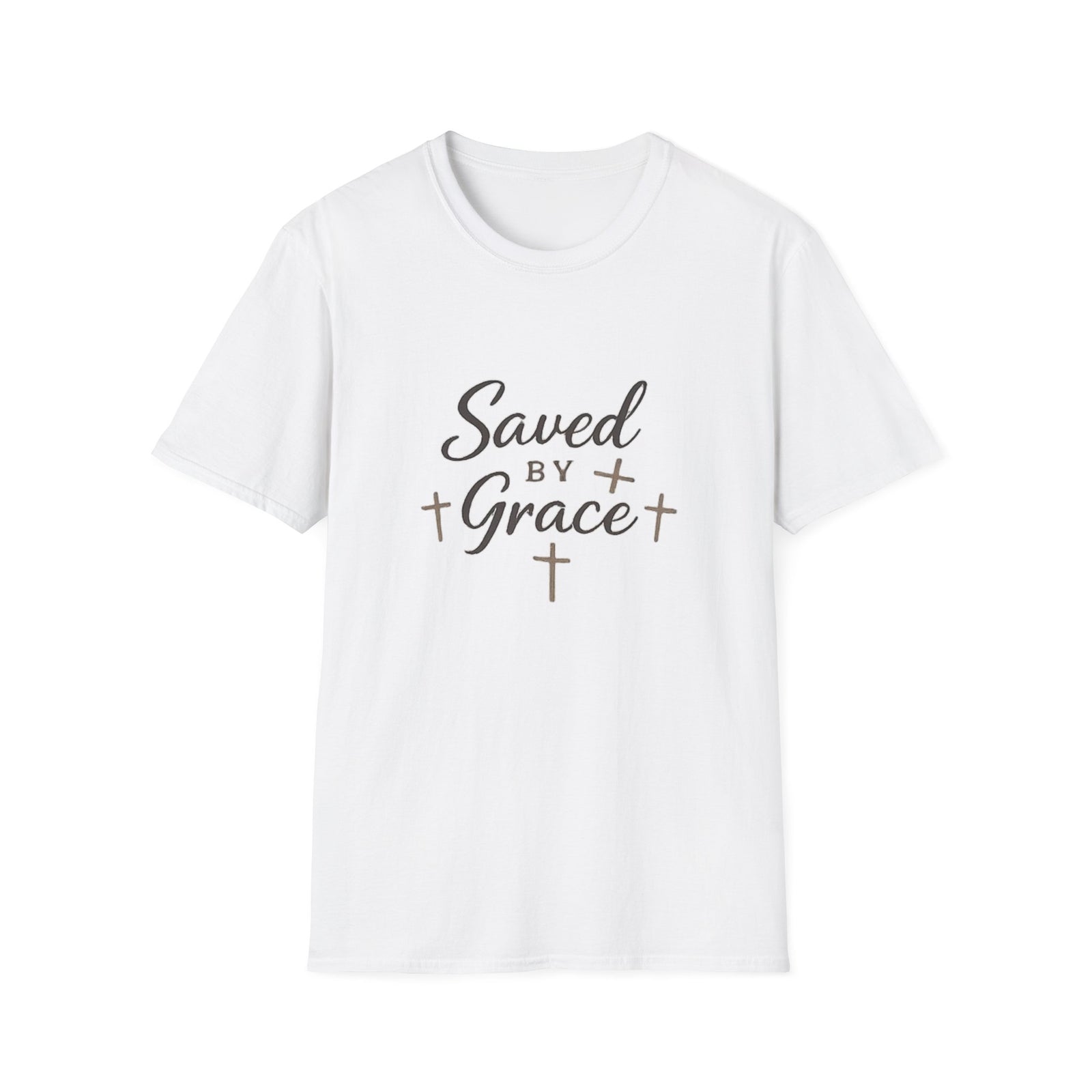 Saved by Grace T‑Shirt — Christian Faith Shirt with Cross Design