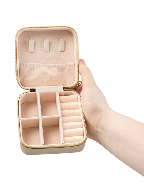 Load image into Gallery viewer, Faith Jewelry Travel Case – Cute Compact Organizer with 'Faith Love Hope' Design For Women and girls
