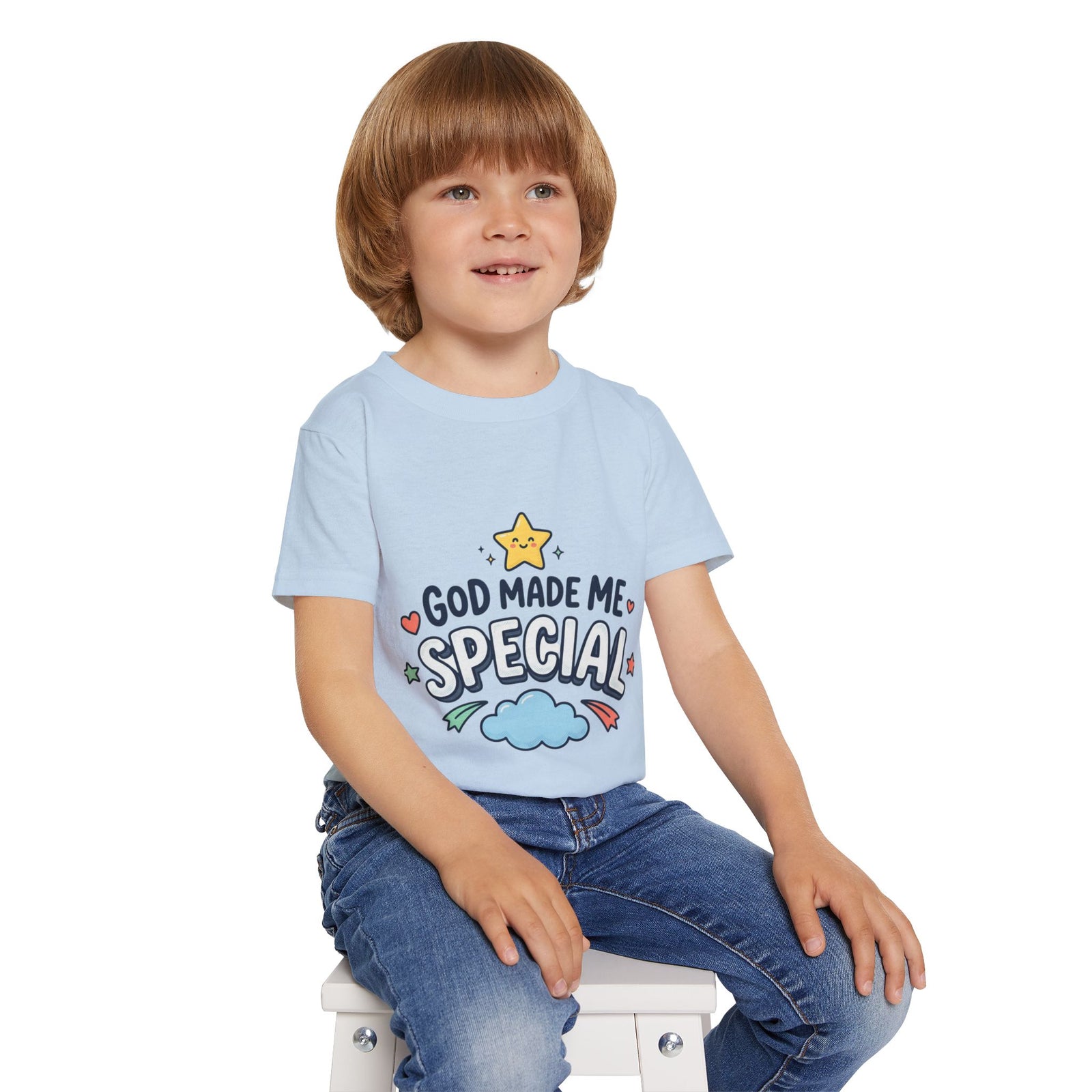 God Made Me Special Toddler T-Shirt | Christian Kids Shirt | Faith-Based Kids Clothes | Cute Religious Gift for Boys & Girls