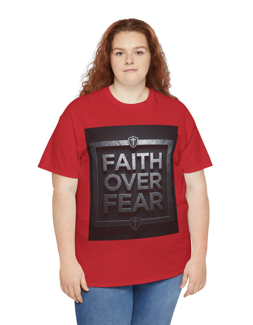 Load image into Gallery viewer, Faith Over Fear T-Shirt — Inspirational Christian Tee with Bold Typography For Men &amp; Women

