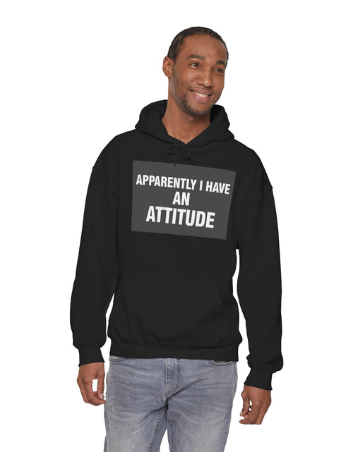 Load image into Gallery viewer, Funny Attitude Statement Hoodie — "Apparently I Have An Attitude" Graphic Men's &amp; Woman's Hoodie
