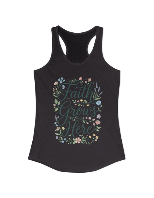 Load image into Gallery viewer, Faith Grows Here Women's Christian Tank Top – Inspirational Faith Shirt – Summer Christian Apparel
