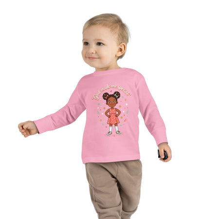 God Made Me Special Girls Long Sleeve Shirt | Christian Toddler Girl Shirt | Faith-Based Kids Clothes | Cute Religious Gift for Girls