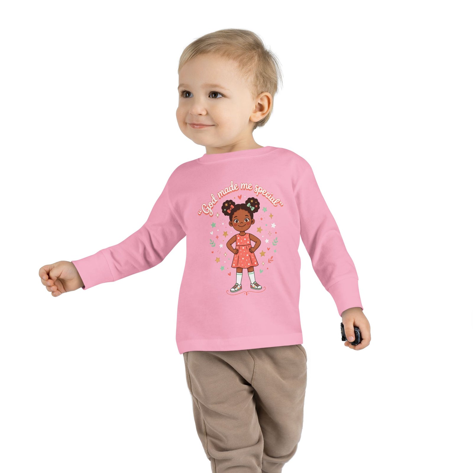 God Made Me Special Girls Long Sleeve Shirt | Christian Toddler Girl Shirt | Faith-Based Kids Clothes | Cute Religious Gift for Girls