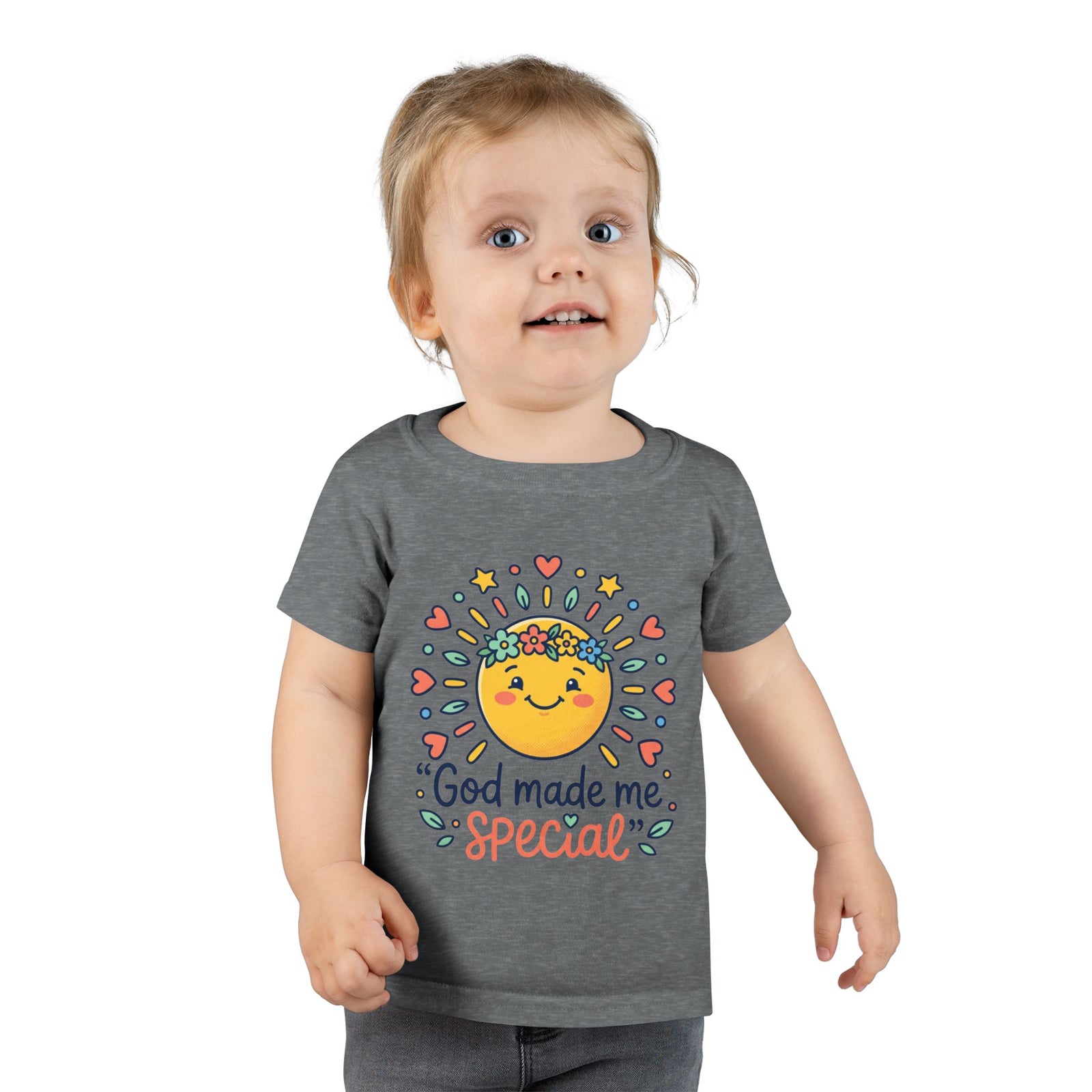 God Made Me Special Toddler T-Shirt | Cute Sun Graphic Kids Shirt | Christian Toddler Tee | Faith-Based Kids Clothes