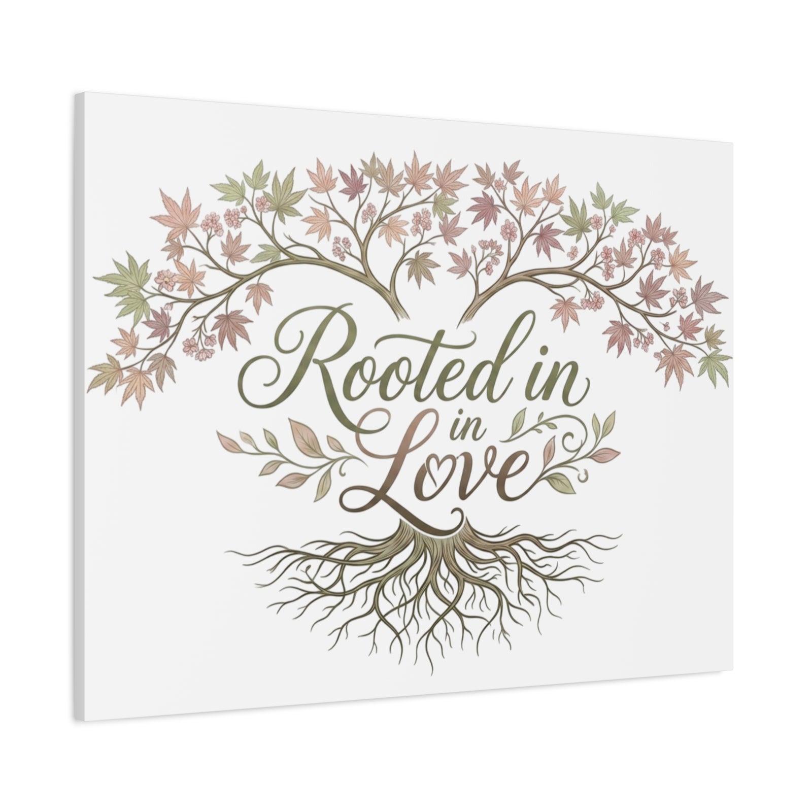 Rooted in Love Tree Canvas Wall Art — Inspirational Family Quote Home Decor