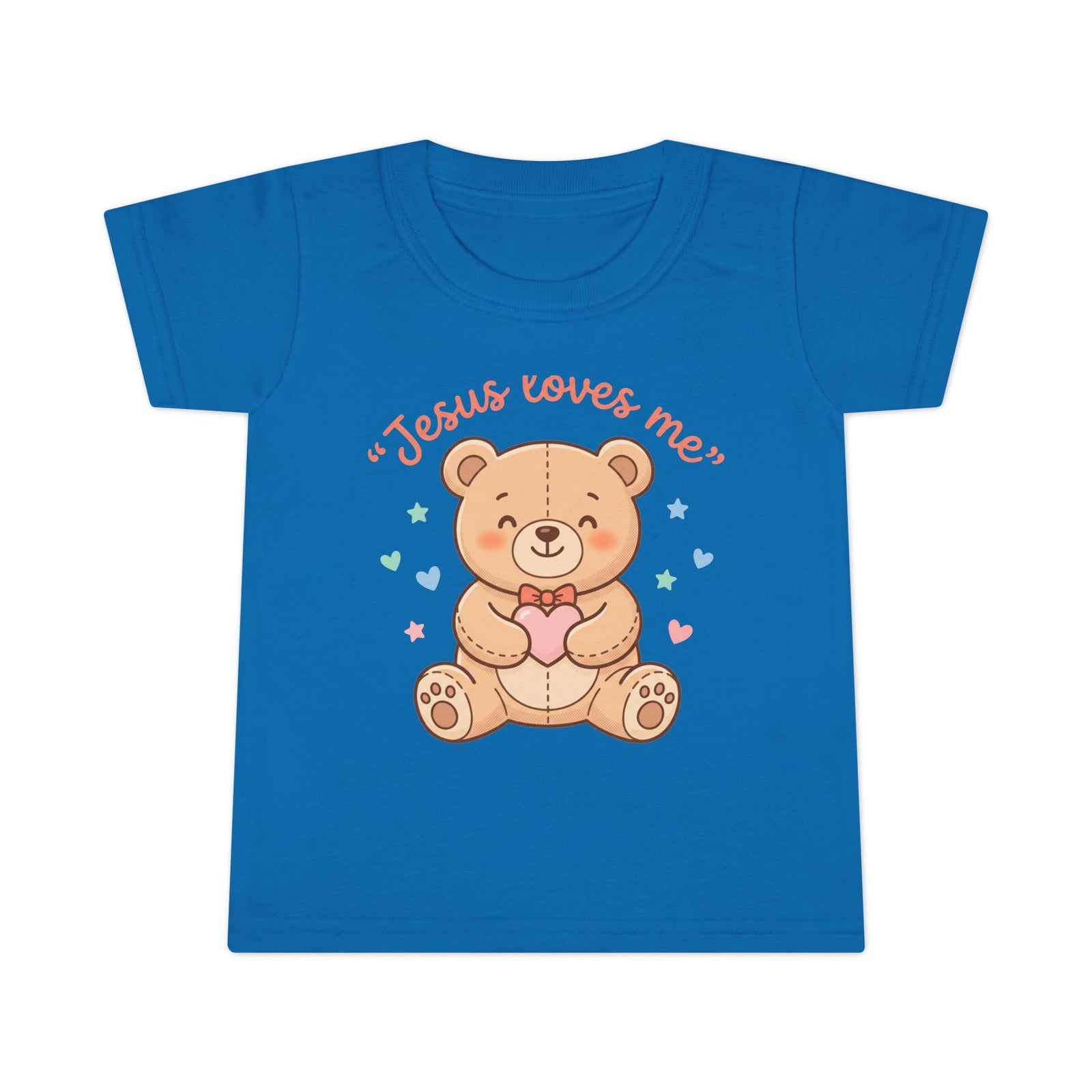 Toddler T-Shirt — Cute “Jesus Loves Me” Teddy Bear Christian Kids Tee