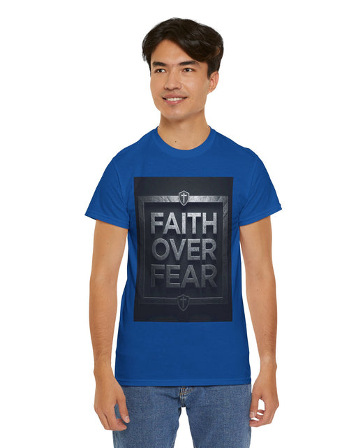 Load image into Gallery viewer, Faith Over Fear T-Shirt — Inspirational Christian Tee with Bold Typography For Men &amp; Women
