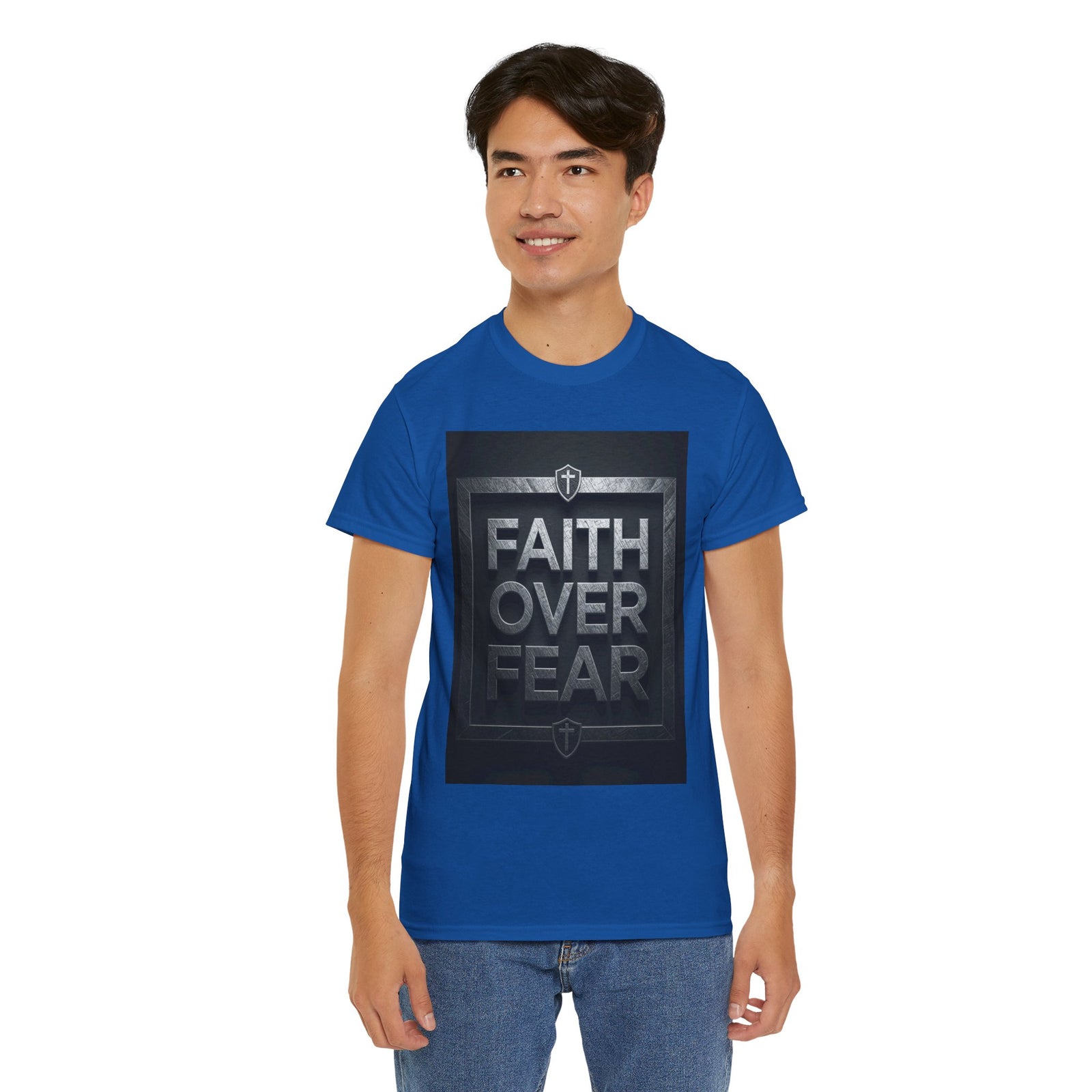Faith Over Fear T-Shirt — Inspirational Christian Tee with Bold Typography For Men & Women