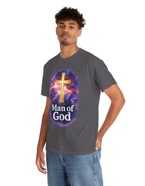 Load image into Gallery viewer, Man of God T-Shirt — Christian Cross  Men &amp; Boys Graphic Tee
