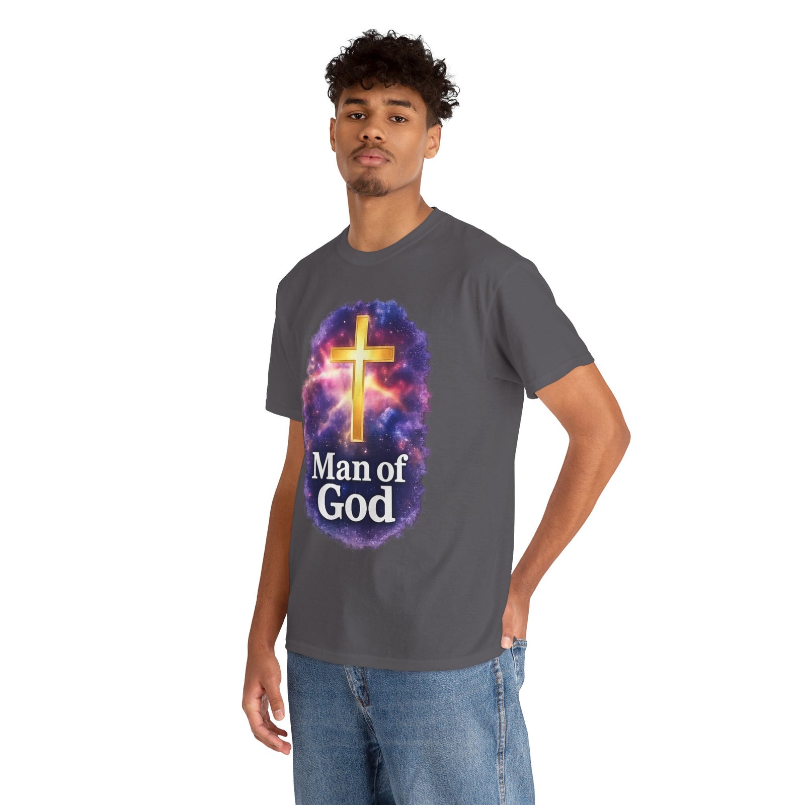 Man of God T-Shirt — Christian Cross  Men & Boys Graphic Tee