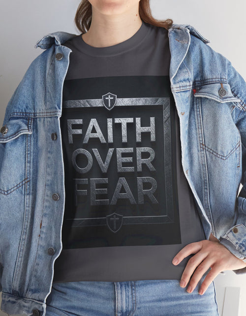 Load image into Gallery viewer, Faith Over Fear T-Shirt — Inspirational Christian Tee with Bold Typography For Men &amp; Women
