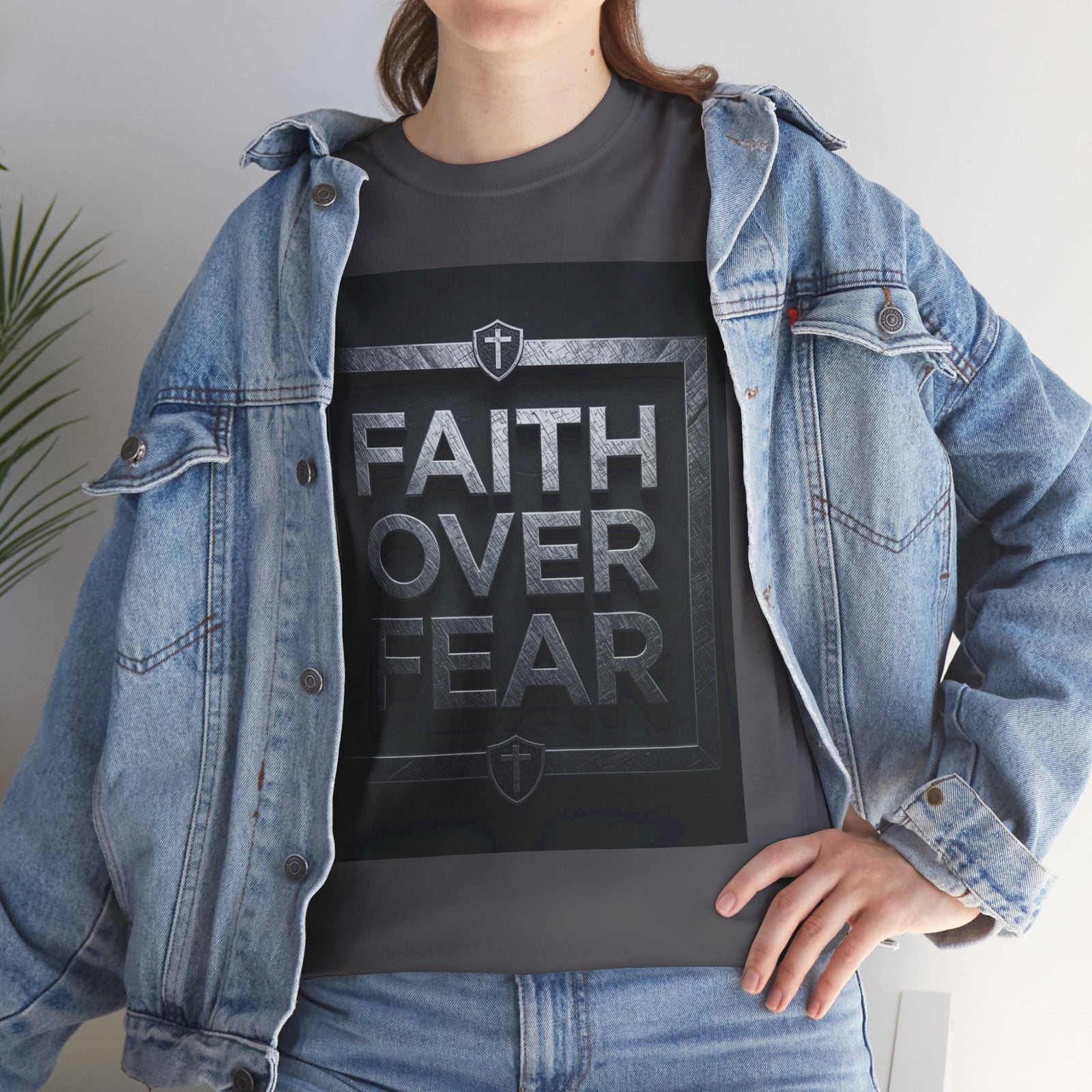Faith Over Fear T-Shirt — Inspirational Christian Tee with Bold Typography For Men & Women