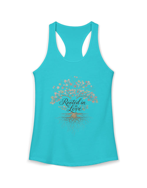 Load image into Gallery viewer, Rooted in Christ Women's Christian Tank Top – Faith Tree Shirt – Inspirational Christian Summer Apparel
