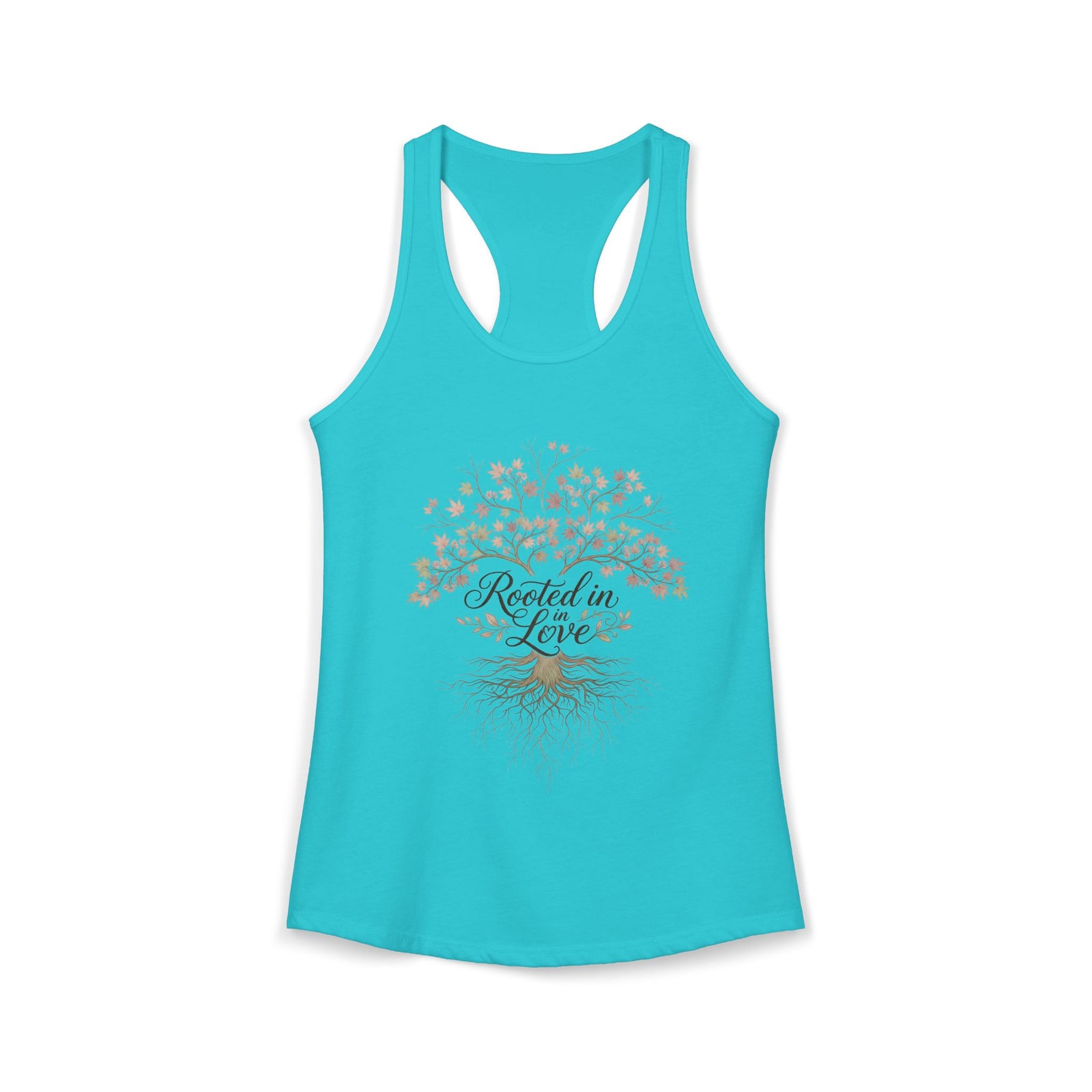 Rooted in Christ Women's Christian Tank Top – Faith Tree Shirt – Inspirational Christian Summer Apparel