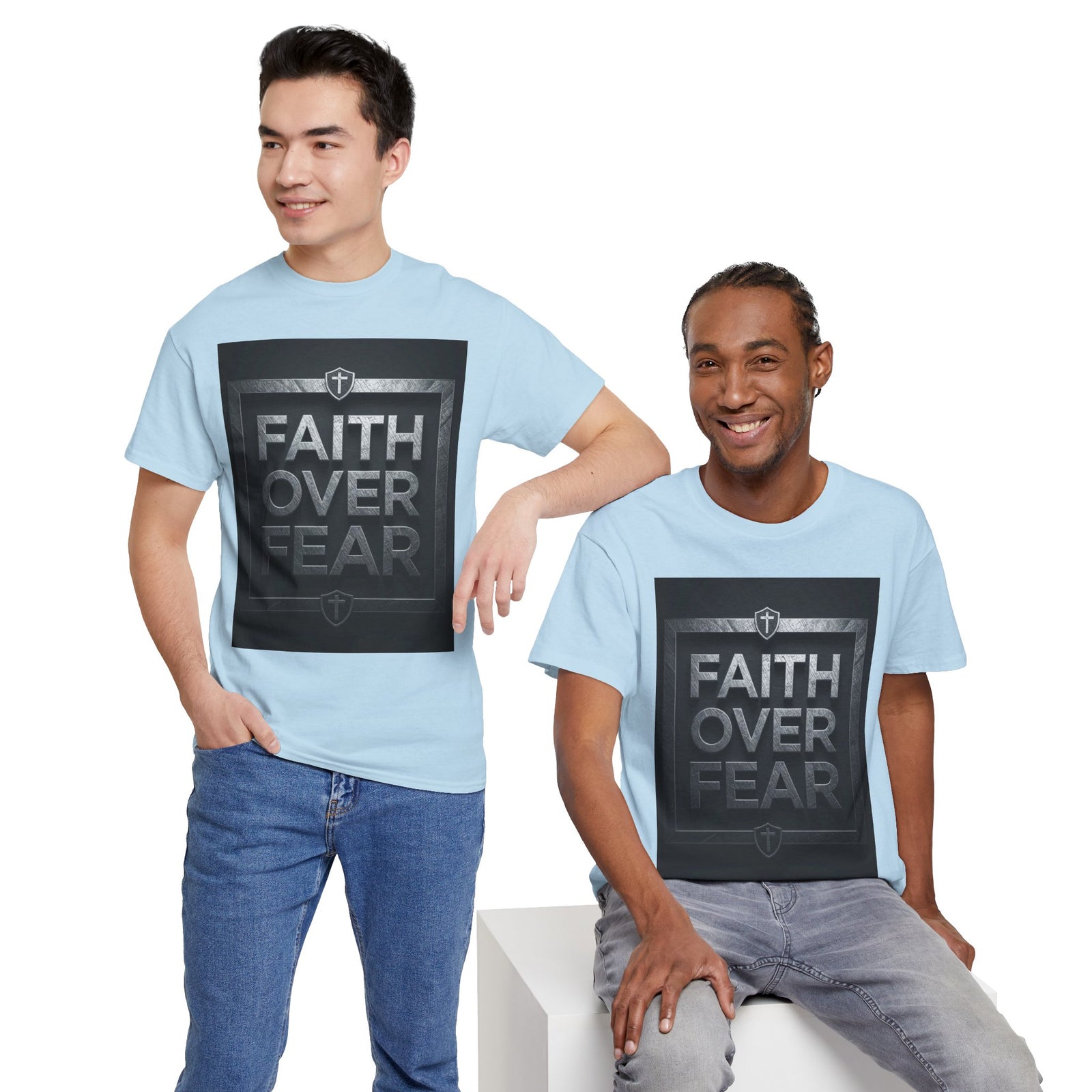 Faith Over Fear T-Shirt — Inspirational Christian Tee with Bold Typography For Men & Women