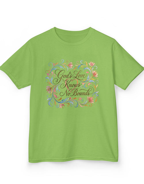 Load image into Gallery viewer, Kids Tee — "God's Love Knows No Bounds" Floral Shirt

