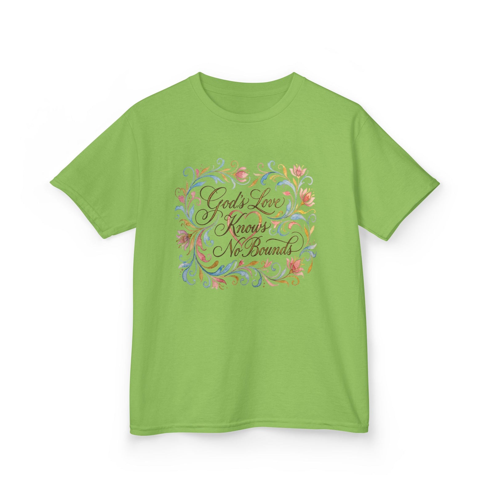 Kids Tee — "God's Love Knows No Bounds" Floral Shirt