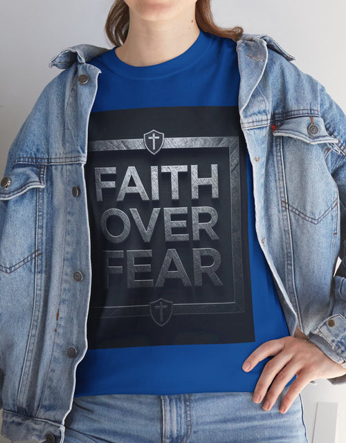 Load image into Gallery viewer, Faith Over Fear T-Shirt — Inspirational Christian Tee with Bold Typography For Men &amp; Women
